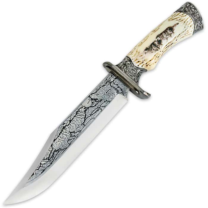 Running Wolf Fixed Blade Knife with Display