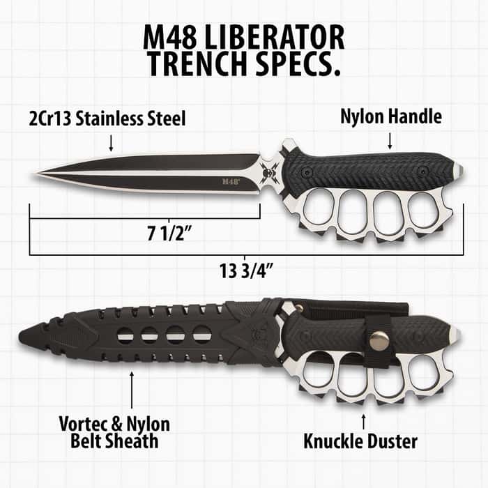 M48 Liberator Trench Knife With Sheath 2cr13