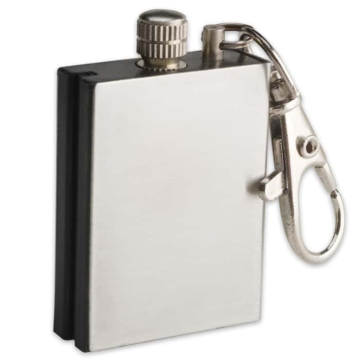 Waterproof Permanent Match Survival Lighter Keychain - Stainless Steel Case, Flint Match, Ferro Rod, Thousands Of Strikes