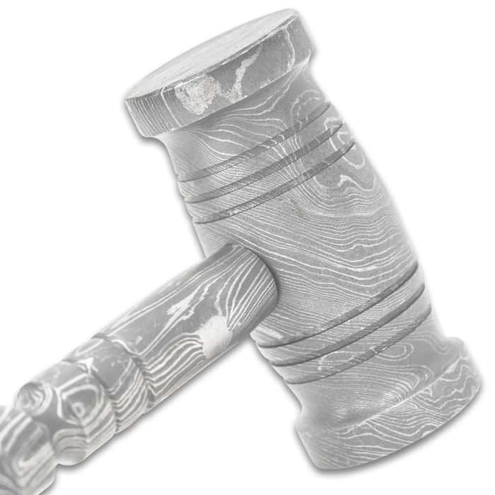 Hand Crafted Damascus Gavel With Sheath Damascus