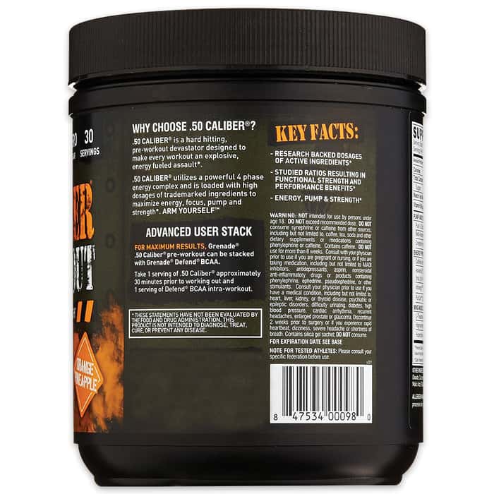 Grenade .50 Caliber Pre Workout Powder Orange