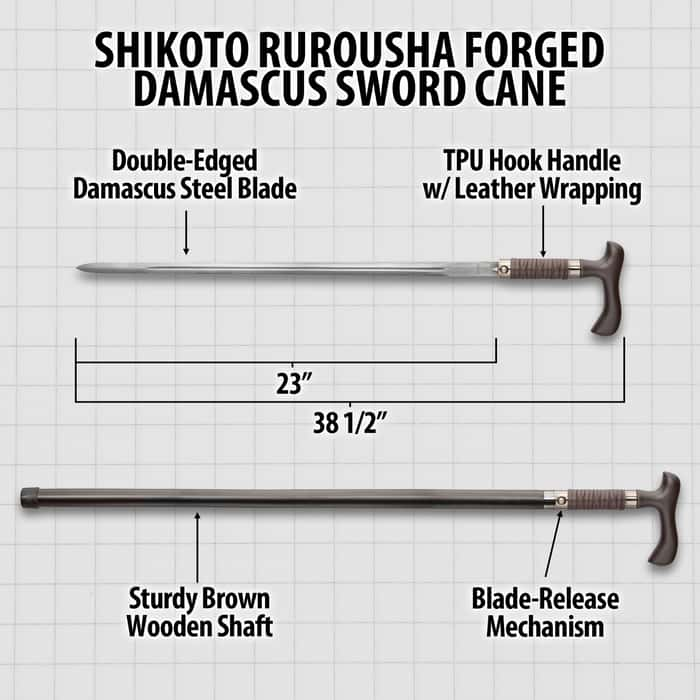 shikoto-rurousha-forged-sword-cane-damascus