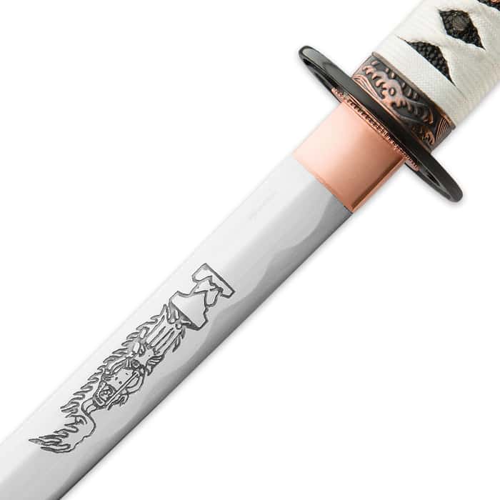 Shinwa "Ironborn" Katana with Saya - Cast Iron Tsuba - Hand-Forged 1045 High Carbon Steel Blade