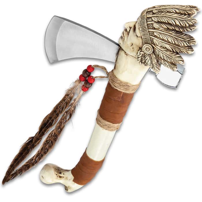 Cherokee Tomahawk And Peace Pipe Replica Stainless