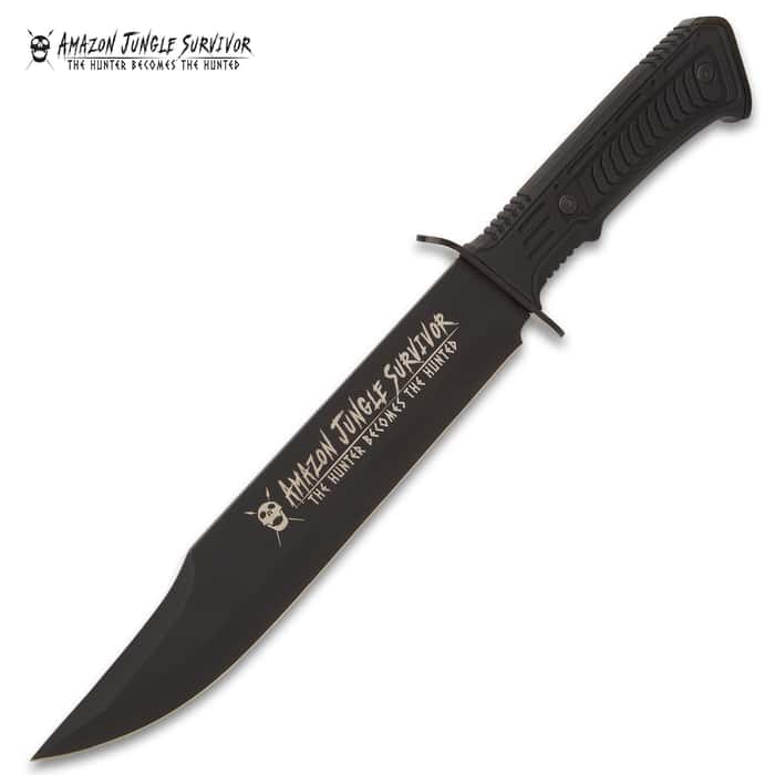 Amazon Jungle Survivor Hunter Knife With Sheath
