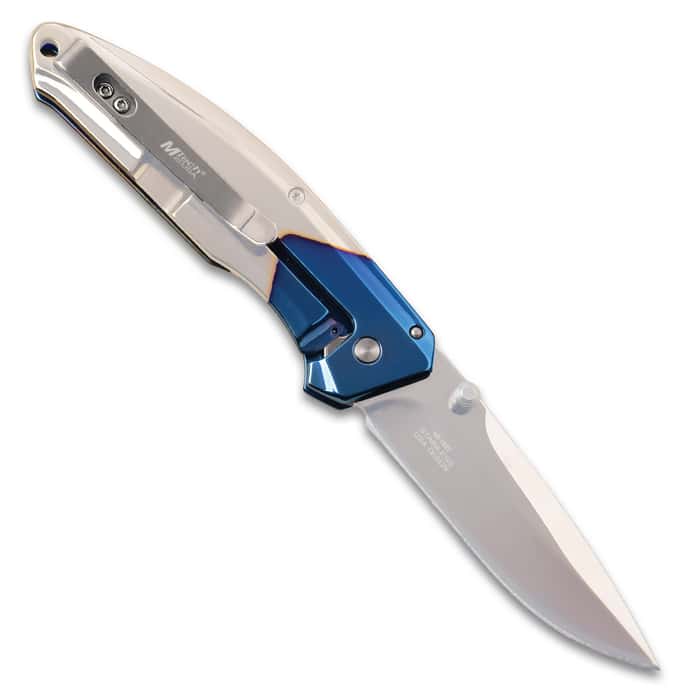 MTech USA Blue Manual Pocket Knife 3Cr13
