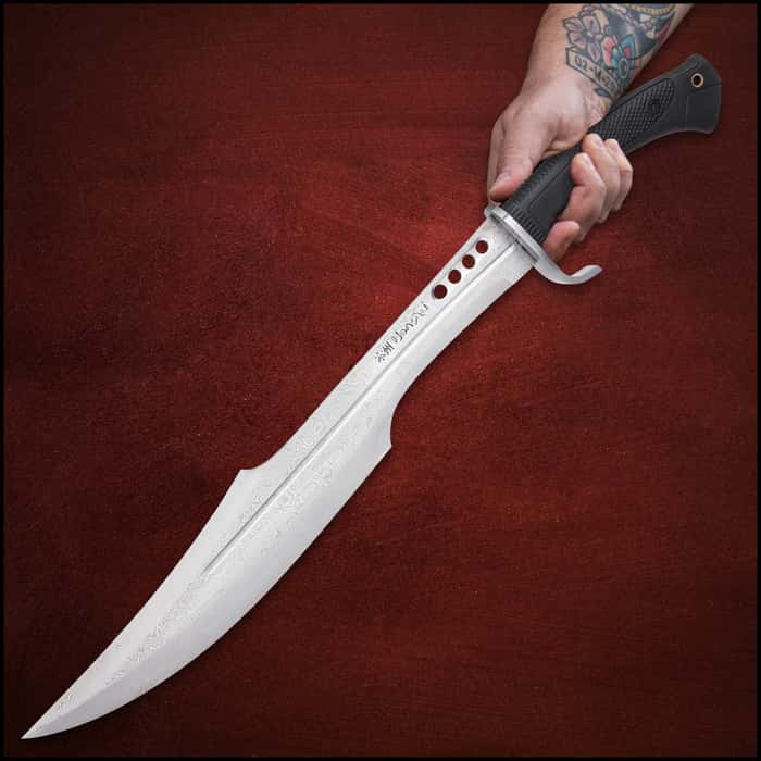 Honshu Damascus Spartan Sword And Sheath Damascus