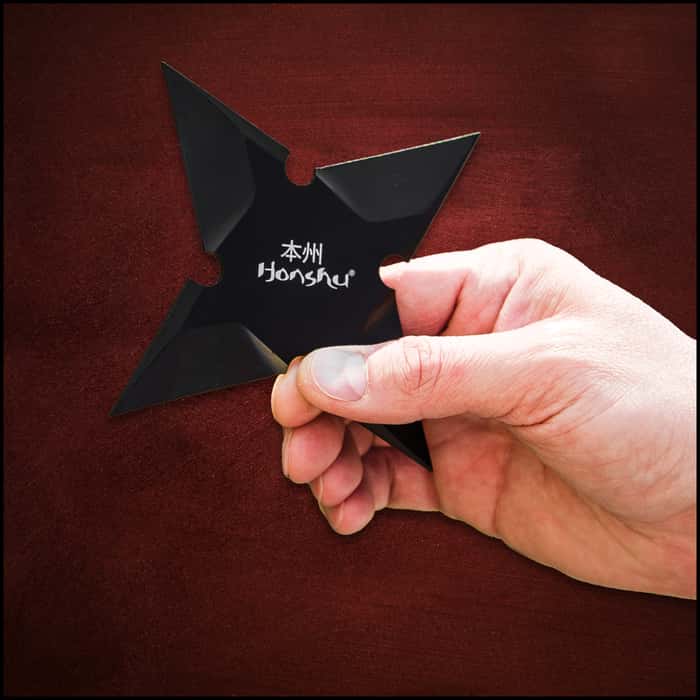 Honshu Sleek Black Throwing Star (Large Ninja Shuriken)