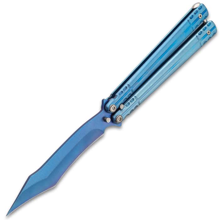 Blue Phosphorescence Balisong Knife Butterfly, Stainless Steel