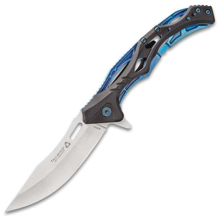 Rampage Blue Tailwind Ball Bearing Pocket Knife