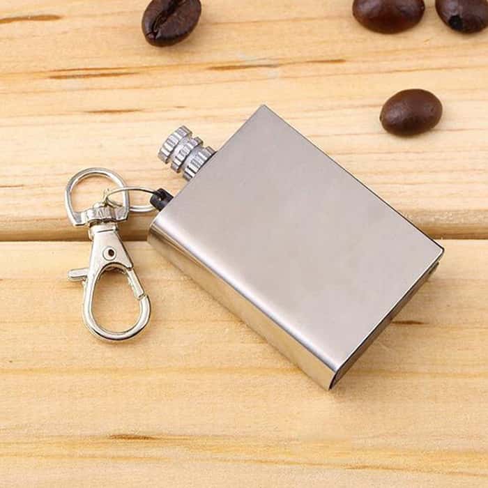 Waterproof Permanent Match Survival Lighter Keychain - Stainless Steel Case, Flint Match, Ferro Rod, Thousands Of Strikes