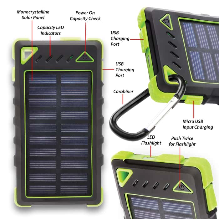 8,000 MAH Solar Charger And Power Bank