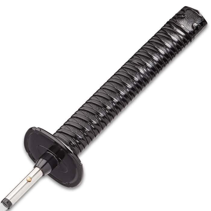 Black Umbrella Sword - Fully Functional With Hidden Stainless Steel Blade - Sword Cane With Rain, Sun Protection - Katana / Ninja Hilt - Windproof, Waterproof Nylon Canopy