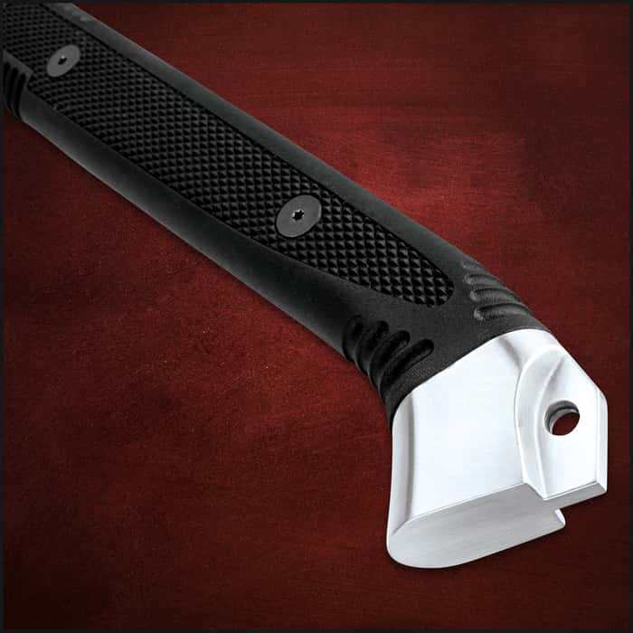 Honshu Boshin Wakizashi - Modern Tactical Samurai / Ninja Sword - Hand Forged 1060 Carbon Steel - Full Tang, Fully Functional, Battle Ready - Black TPR, Steel Guard and Pommel, Lanyard Hole - Scabbard