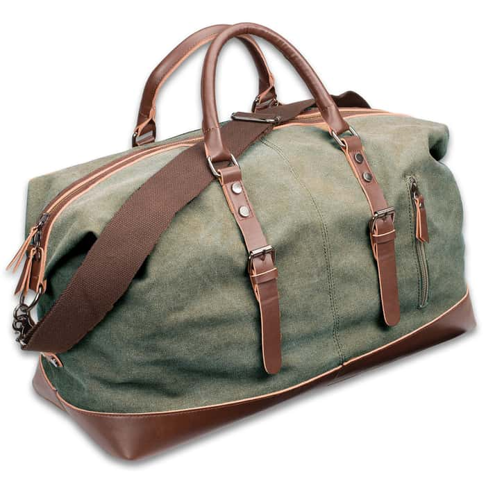 Outback Traveler Green Duffle Bag Canvas Construction,