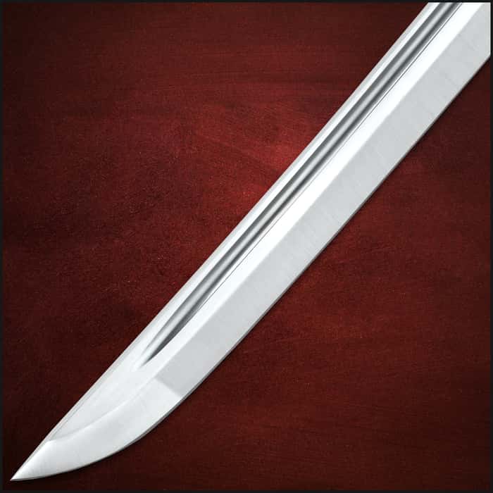 Honshu Boshin Wakizashi - Modern Tactical Samurai / Ninja Sword - Hand Forged 1060 Carbon Steel - Full Tang, Fully Functional, Battle Ready - Black TPR, Steel Guard and Pommel, Lanyard Hole - Scabbard