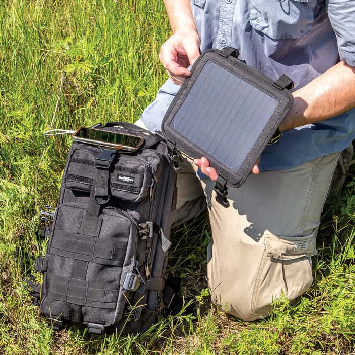 M48 OPS Tactical Solar Panel Backpack Charges