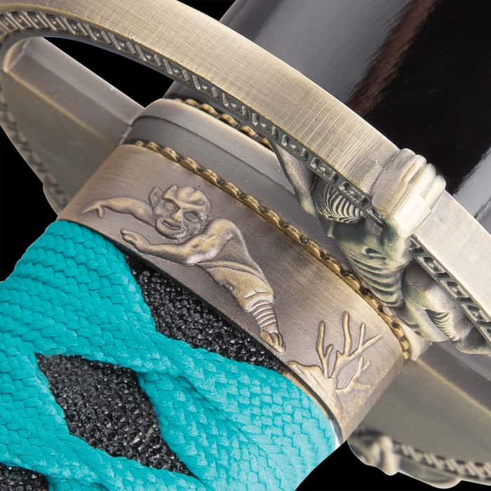 Shinwa Regal Katana Teal Sword Damascus
