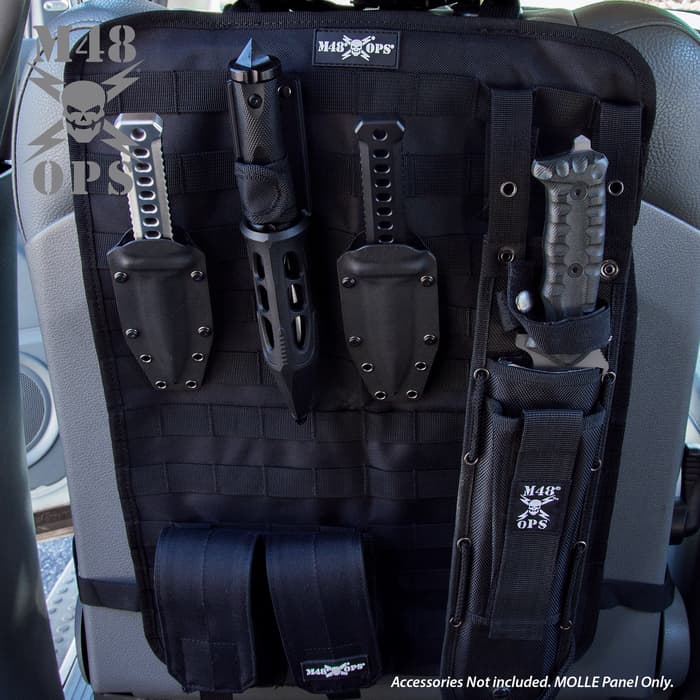 The M48 MOLLE Seat Organizer provides a sturdy platform to attach MOLLE compatible gear that you want to store in your vehicle