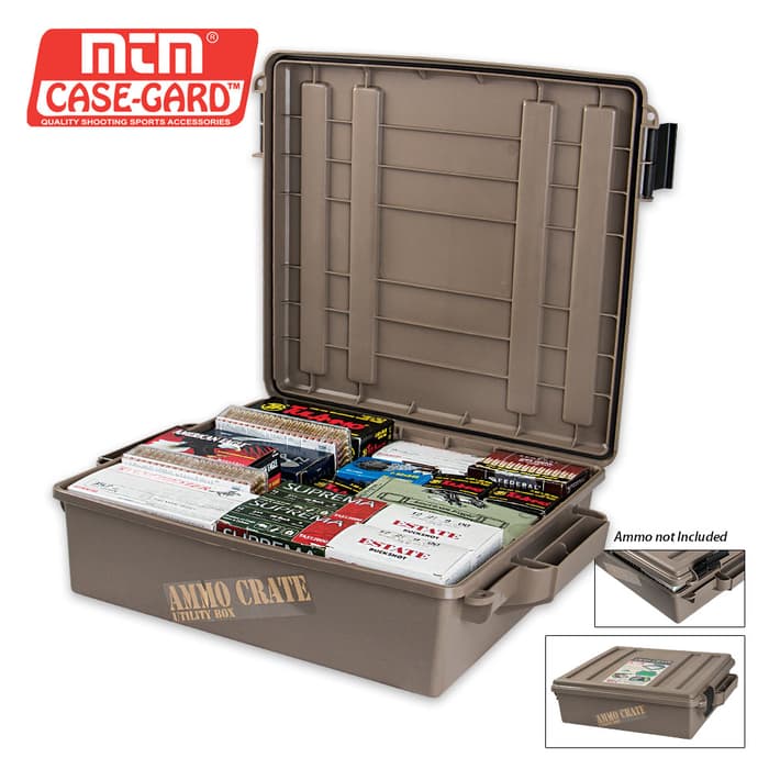 MTM Ammo Crate Utility Box ACR5 85-lb Capacity - Polypropylene Construction, O-Ring Seal System - Store Up To 20 Boxes Of Ammo