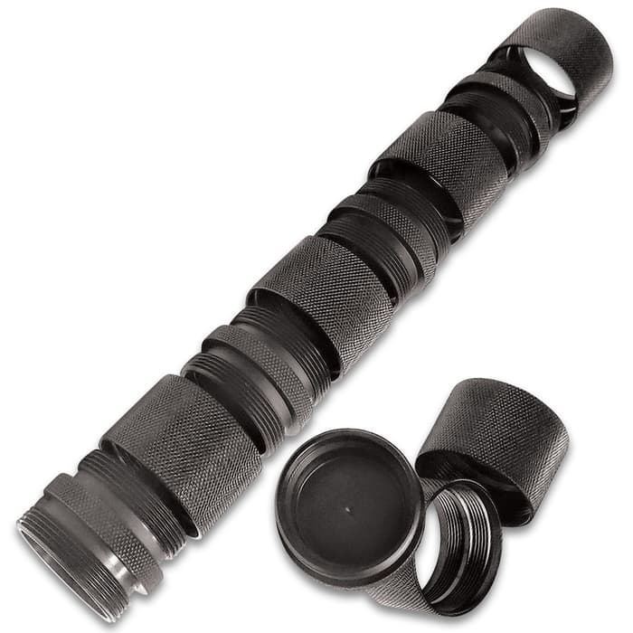 Gives you a concealment and cache tube in any length you want, and no cups are needed with the integrated compartments