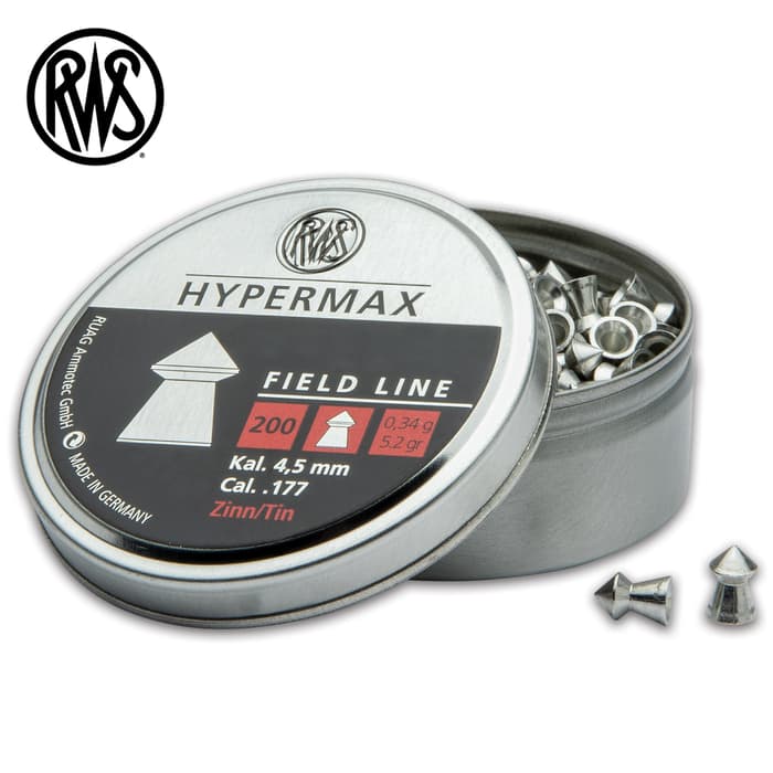 You get superior penetration with RWS Hypermax .177 Caliber Pellets, which are 30-percent faster than standard lead pellets