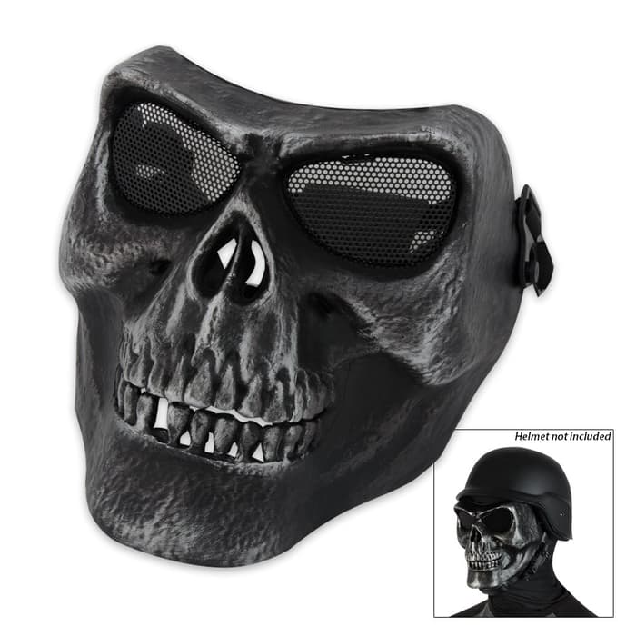 Black DT Airsoft Mask Skull Full Protective Mask Military 