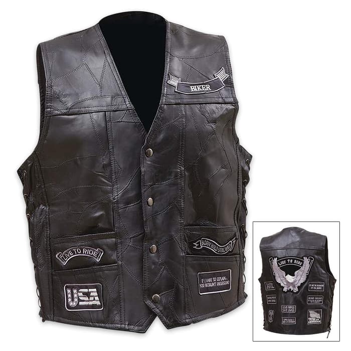 Live To Ride Genuine Buffalo Leather Vest