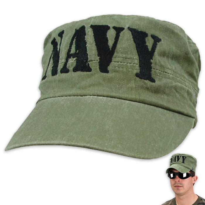 Navy Flat Top Cap