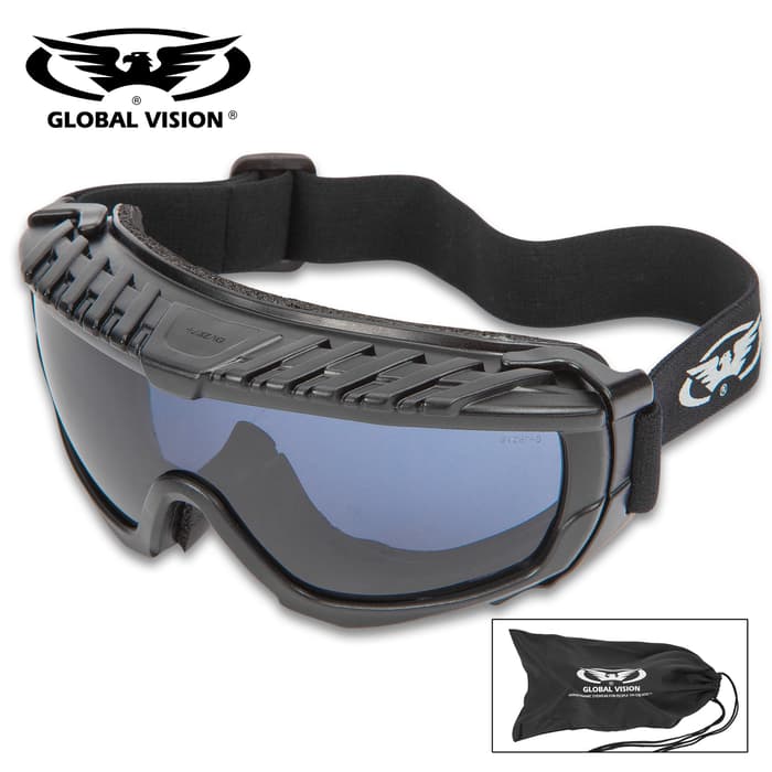 Global Vision Ballistech Anti-Fog Protective Glasses With Smoke Colored Lenses - Shatterproof, Scratch-Resistant, Matte Black Frames, UV Protection