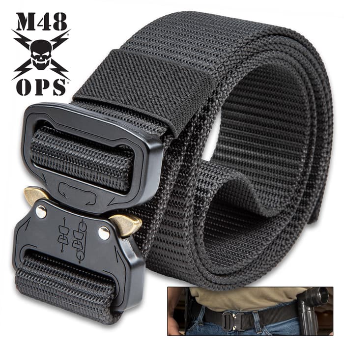 Fairwin Tactical Belt Military Style Webbing Riggers Web Belt Heavy-Duty Quick-Release Metal Buckle 