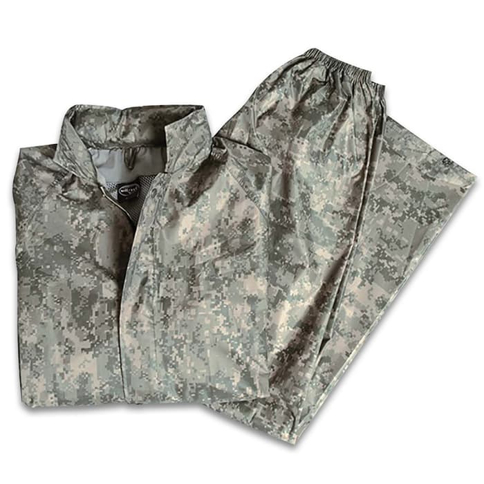 Ideal for all outdoor pursuits like hiking and hunting, the Mil-Tec AT-Digital Camo Wet Weather Suit is lightweight and comfortable