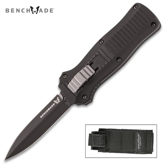 Benchmade McHenry Mini Infidel Automatic OTF Knife - D2 Steel Blade, 6061-T6 Aluminum Handle - Length 7 1/10”