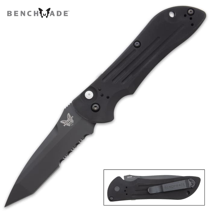 Benchmade Auto Stryker Automatic Knife - 154CM Steel Blade, 6061-T6 Aluminum Handle, Pocket Clip, USA Made