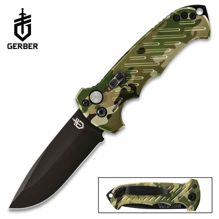 Fully-automatic and ready for anything, the Gerber 06 Auto Multicam Pocket knife has a premium design that sets it apart