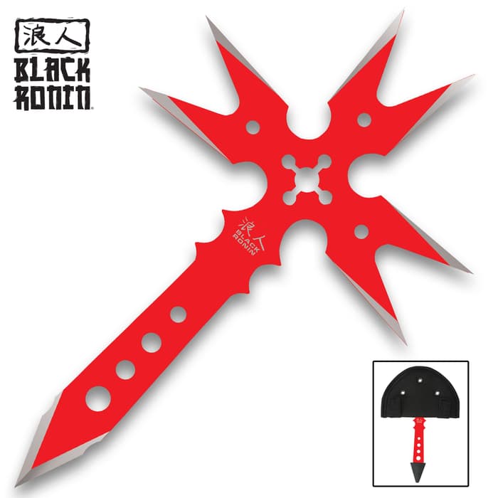 Take your throwing skills to the next level with the Black Ronin Fantasy Gothic Red Throwing Axe