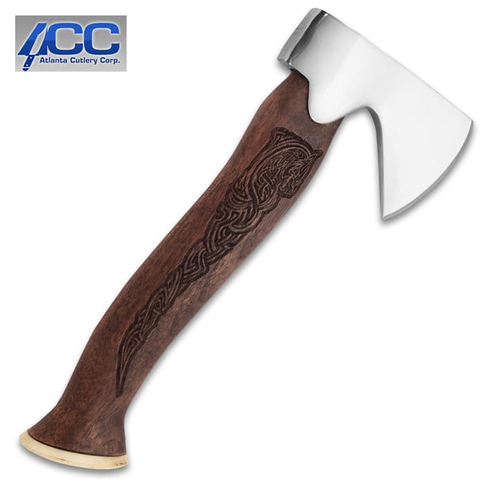 A hand axe that features many traits common to the Norse hatchets customers have come to love through the years