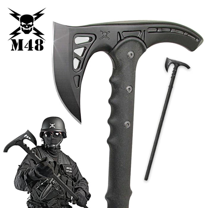 38" M48 Kommando Survival Tactical Combat Battle Axe Blade Hammer Hiking Staff 