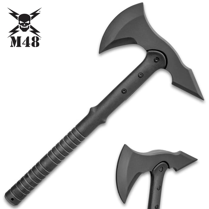 M48 Tomahawk Training Weapon - Solid Polypropylene Construction, Heavy-Duty Bolts, Lanyard Hole - Length 16”