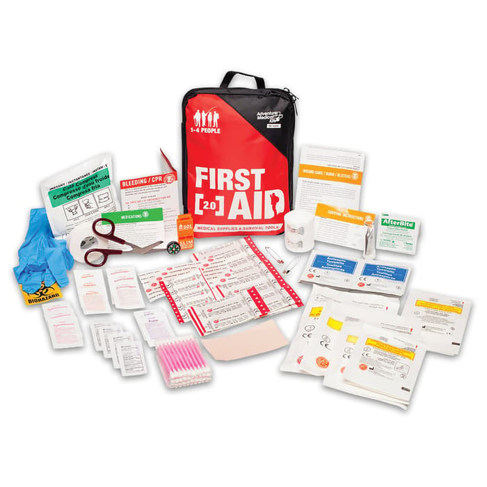 The Adventure First Aid 2.0 Kit is fully stocked for the most common injuries and illnesses encountered on the trail
