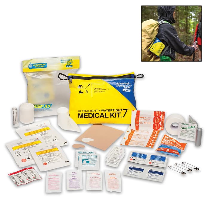 Adventure Ultralight Watertight .7 Medical Kit - Variety Of First Aid Supplies, Lightweight And Water-Resistant Bag