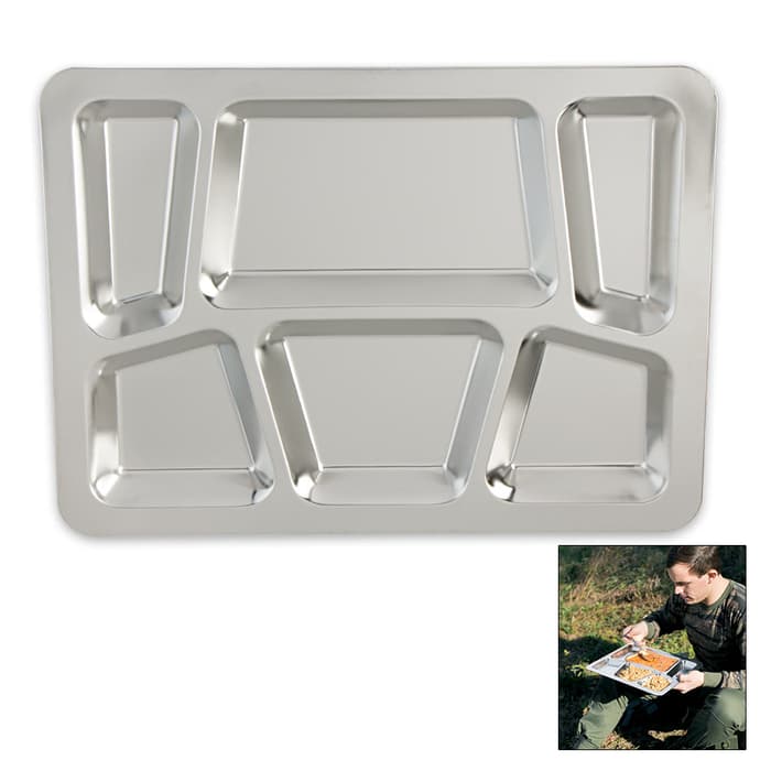 Military Surplus Stainless Steel Dining Tray
