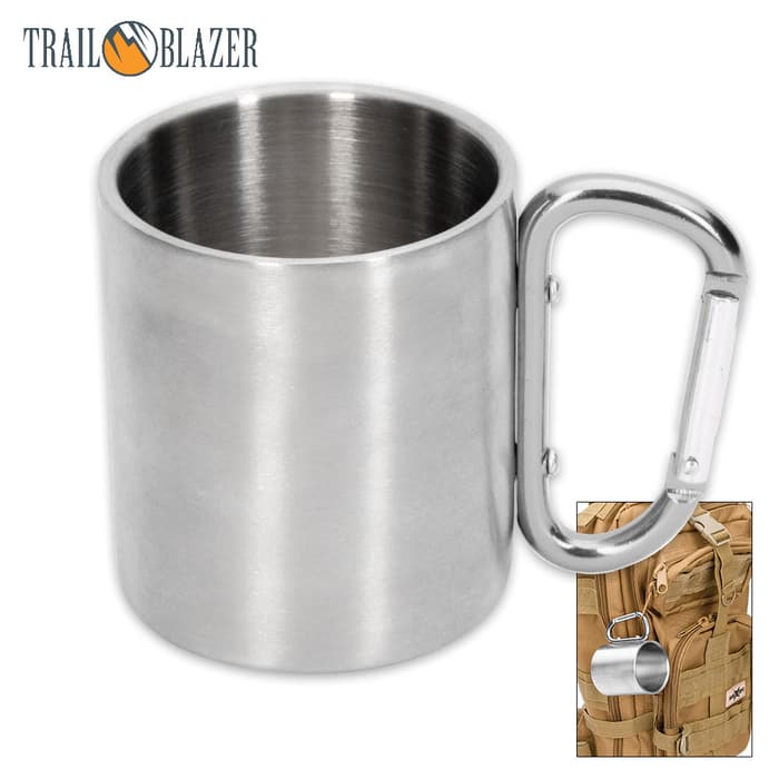 Trailblazer Stainless Steel Mug With Carabiner