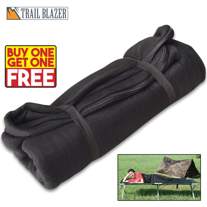 Trailblazer Fleece Sleeping Bag / Liner - Black - BOGO