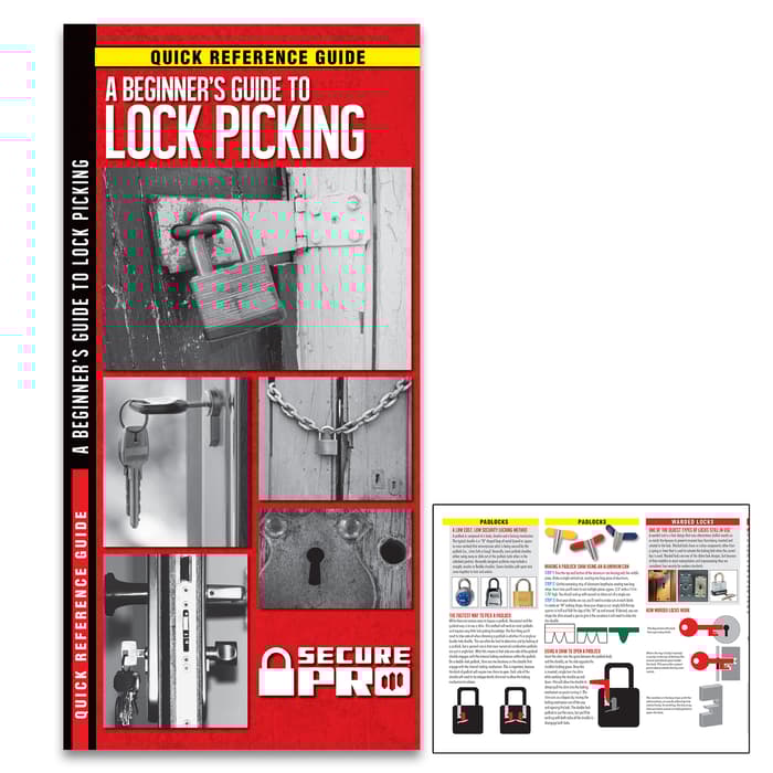 Secure Pro A Beginner’s Guide To Lockpicking - Compact Folding Guide, Laminated, Detailed Illustrations, Easy-To-Follow Instructions