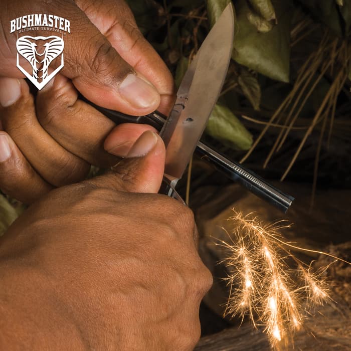 The firestarter never has to be re-supplied with fuel and it won’t jam, get damp, or fail like matches and butane lighters