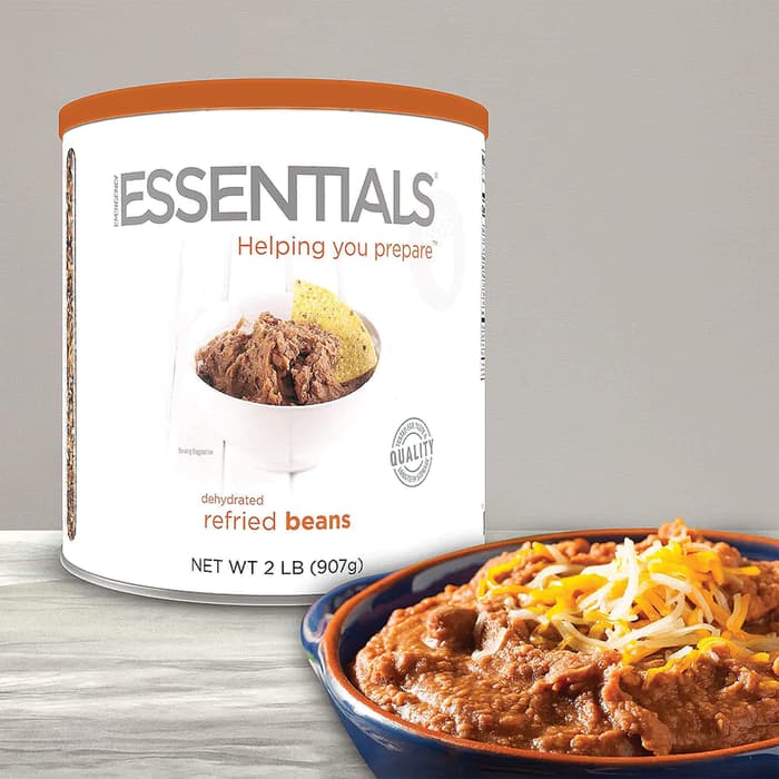The Emerency Essentials Refried Beans prepared