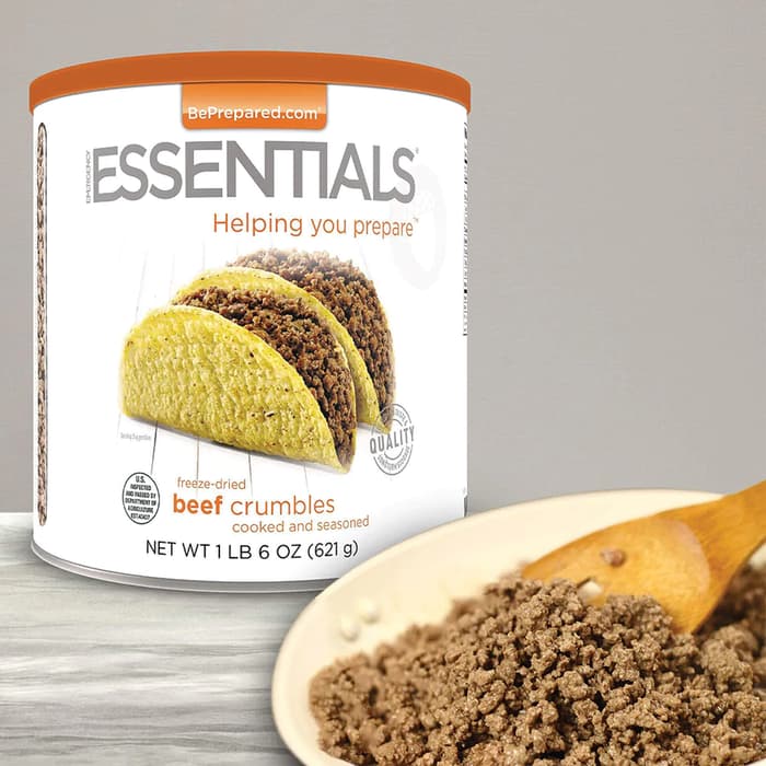 Emergency Essentials Ground Beef can be used in any recipe that calls for ground beef