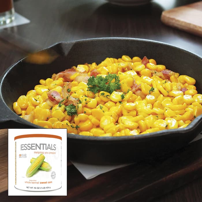 Emergency Essentials Super Sweet Corn can be eaten as a snack or used as a side dish