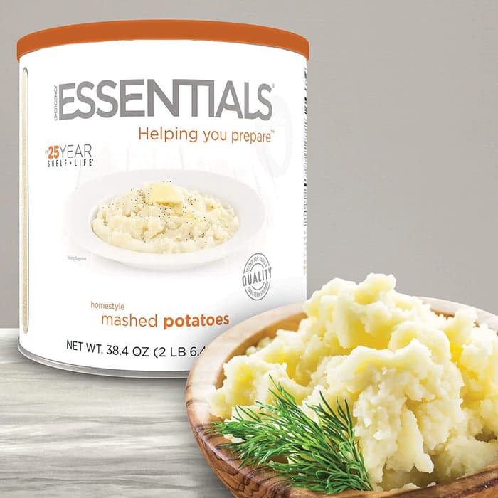 Emergency Essentials Mashed Potatoes only need water to reconstitute